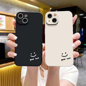 TEMU 2pcs 실리콘 폰 케이스 스마일링 페이스 폰 케이스 아이폰 14 11 프로 맥스 미니 XR XS 맥스 X 8 7 14 플러스 SE 2020