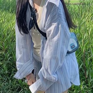 TEMU 여성용 루즈핏 캐주얼 커버업 셔츠, 칼라 긴 소매 탑, 휴가 스타일, 통기성 비치웨어|비치웨어