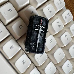 TEMU 3D 수지로 손으로 칠한 검 모양 키캡 - ABS 소재, OEM 높이, Capslock 및 Blackkeys에 적합 - 게임 및 커스터마이징에 완벽