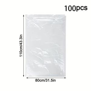 TEMU 100개의 투명한 대형 보관 가방, 먼지 방지, 방수 및 습기 방지, 대형 플라스틱 이동 가방, 옷, 이동, 수하물, 담요, 의자, 자전거, 담요 및 대형 플러시 장난감을 포장하기 위한 플랫 대형 보관 가방, 설치된 옷장 시스템|방수가방|이불정리함
