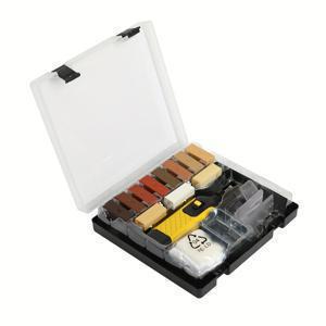 TEMU 배터리 미포함 16피스 바닥 수리 키트 세트, 경목재 및 플라스틱용 타일 스크래치 & 균열 필러, 컬러 블렌딩 가이드가 있는 빠른 건조 포뮈라, 바닥보드 갭 필러, 라미네이트 벗겨짐 복구