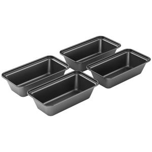 TEMU 미니 빵 팬, 미니 빵 팬과 빵 프라이팬, 탄소강 베이킹 트레이 4pcs 세트, 빵, 케이크 및 브라우니에 적합