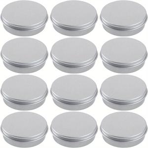 TEMU 화장품 및 스킨케어용 60ml 용량의 12개 세트 알루미늄 틴 자. 립밤, 크림 등을 보관하기에 적합한 나사형 뚜껑 라운드 용기