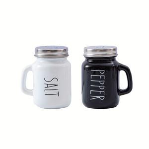 TEMU 2pcs 농가 소금과 후추 통 세트, 빈티지 유리 흑백 통, 손잡이와 스테인레스 스틸 뚜껑이있는 4.4OZ 양념 통, 양념 항아리, 후추 항아리, 소금 항아리, 주방 용품, 학교 용품으로 돌아 가기, Chrismas 선물, 할로윈 선물