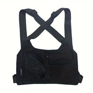 TEMU 다기능 전술 가슴 가방, 조절 가능한 크로스 스트랩 스포츠 가슴 가방, 남녀 공용 스트리트 패니 팩