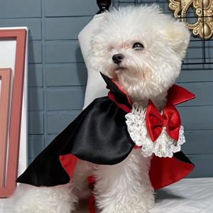 TEMU 1pc 할로윈 애완 동물 의상 (고양이 및 소형 개용), 소형 및 중형 개용 파티 장식 개 망토와 보우 타이가 달린 개용 망토