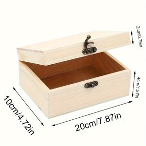 TEMU 1pc 뚜껑이있는 나무 보관 상자 보관 보석 상자 빈티지 액세서리 Diy 낙서 보관 상자 포장 케이스 컨테이너 귀걸이 목걸이 팔찌 반지, 미적 방 장식, 가정 장식, 주방 액세서리, 욕실 장식, 침실 장식