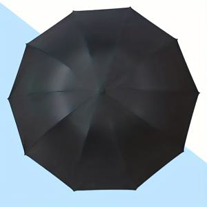TEMU 여성용 비즈니스 여행 차량 방수 접이식 우산, 두 배 큰 사이즈 10개 리브, 두꺼운 블랙 글루 자외선 차단 모든 날씨 대비 강력한 골프 우산