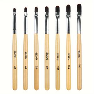 TEMU 7pcs 젤 네일 브러시 세트 네일 팁 빌더 및 오버레이, 조각, 폴리 네일 젤 및 익스텐션, 타원형 크기 브러시 매니큐어 페인팅 펜 키트|젤네일