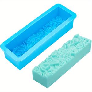 TEMU 수지 주조용 실리콘 몰드, 3D 양각 꽃 디자인, 직사각형 모양, DIY 공예, 비누 만들기, 촛불 만들기에 사용