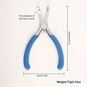 TEMU HOBBYWORKER 고탄소강 원형 구멍 펀치, 3.2mm 직경, 이빨 없는 디자인, 이중 스프링 클램프