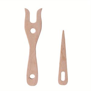 TEMU 1세트 나무 뜨개질 포크와 큰 눈 바늘 세트 DIY 직조 도구 브레이슬릿 공예 브레이더 직조 도구, 목걸이용 브레이슬릿 도구, 크로셰 공구