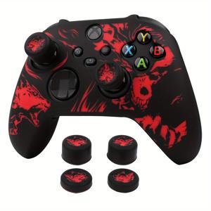 TEMU Xbox 시리즈 S 컨트롤러 용 부드러운 실리콘 보호 케이스 커버 스킨 게임 패드 게임 캡이있는 Xbox 시리즈 X 컨트롤 용 액세서리