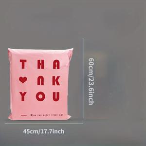 TEMU 20개, 두꺼운 핑크택배가방, 쇼핑백 감사선물가방 물류 폴리우체부 우편봉투, 두꺼운 핑크택배가방 -의류 방수포장-물류주머니