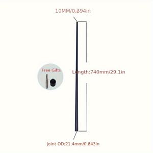 TEMU OKHEALING 카본 파이버 당구 큐 샤프트 - 전면부, 직경 10mm, M12 퀵 커넥트 VP2 조인트, 성능 향상을 위한 슬릭 블랙 디자인