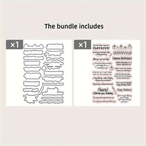 TEMU 1개 DIY 스크랩북 & 카드 만들기 키트, 영감을 주는 문구 포함 - 실리콘 클리어 스탬프 및 정밀 금속 커팅 다이, 인사말, 사진 앨범용 - 어머니의 날, 아버지의 날, 졸업식, 생일, 스크랩북 용품에 이상적