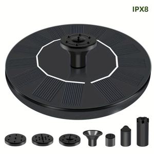 TEMU 1개, 1.4W 태양열 새 목욕 분수대 6개의 노즐 포함, IPX8 태양광 부유식 분수 펌프 자립형 부유식 물 분수 펌프, 새 목욕 정원 연못 야외용 액세서리