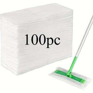 TEMU 100장 전기 방진 시트 - 일회용 젖은/마른 걸레 리필, 배터리 불필요, 거실, 침실, 욕실, 주방, 바닥 청소 용품에 적합|물걸레청소기