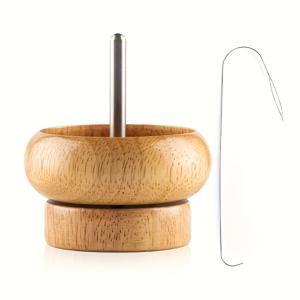 TEMU HOBBYWORKER 비즈 스피너 키트 - 튼튼한 바늘이 있는 천연 목재 공예 도구, DIY 주얼리 및 클레이 비즈에 이상적