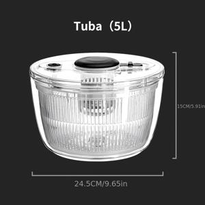 TEMU 샐러드 스피너, 고속 및 안정적인 채소 및 과일 세척 바구니 탈수기, 수동 채소 탈수기 및 샐러드 스피너, 물 바구니 및 배수 바구니가 장착된 새로운 유형의 탈수기 - 과일과 채소를 효율적으로 청소하고 건조합니다.|야채탈수기