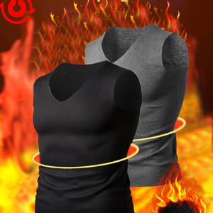 TEMU 2 PCS 남성용 솔리드 V넥 민소매 스웨트 셔츠 - 봄, 여름, 가을, 겨울에 따뜻하고 편안합니다 - 높은 신축성, 타이트한 핏 및 폴리에스테르 원단 - 야외 활동 및 운동에 적합