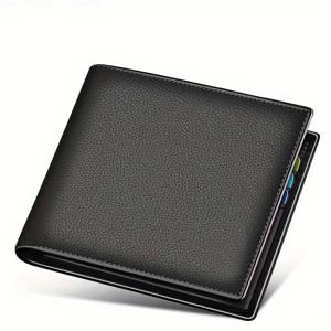 TEMU 남성용 최상층 소가죽 지갑, RFID 차단 슬림 심플 솔리드 커피, 신용카드 홀더 및 ID 슬롯, 남자친구 또는 아들 선물|카드지갑