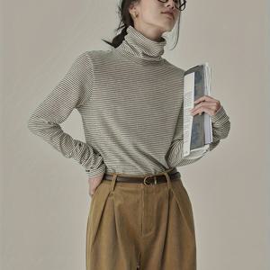 TEMU 여성용 하이넥 긴팔 슬림핏 보온 티셔츠 - 가을 겨울 레이어링 컬러블로킹 디자인, 부드러운 신축성 캐주얼 탑, 비투명 소재