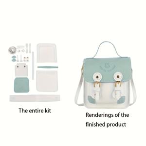 TEMU 1개 지갑 공예 키트, DIY 수제 토끼 반제품 스퀘어 백, 크리에이티브 핸드백 직조 재료 팩, 여자친구를 위한 크로스바디 토트 선물, 여성용 숄더백 만들기 용품 세트, 패셔너블 액세서리