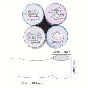 TEMU 4-팩 귀여운 자동 판매기 마스킹 테이프 세트, 스크랩북, 일기, 저널링, 플래너, 카드 만들기 및 크래프팅을 위한 장식용 접착 테이프|다이어리|일기장