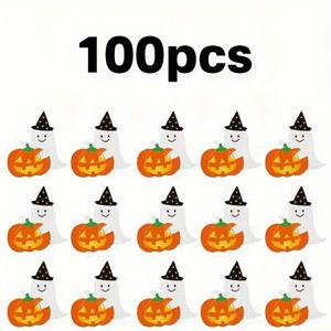 TEMU 100개 할로윈 롤리팝 카드 - 파티 선물 및 축제 장식용 DIY 장식 캔디 거치대, 할로윈 장식