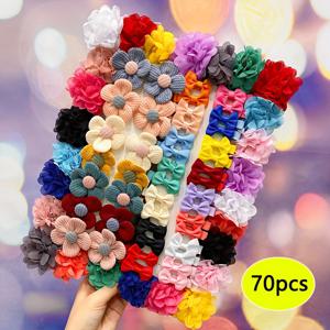 TEMU 70개 세트 작은 캔디 컬러 헤어 클립 어린이용 꽃 리본 헤어 클립 헤드웨어 귀여운 패셔너블 소녀 헤어 액세서리