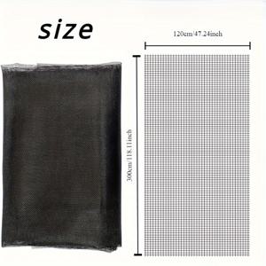 TEMU 1세트 창문 스크린 교체 수리 키트, 47인치 x 118인치 도어 메쉬 교체 키트, 내구성 있는 파이버글라스 메쉬 롤 및 윈도우/도어/파티오/포치용 도구 포함, 블랙