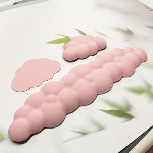 TEMU 3개의 데스크 키보드 및 마우스 손목 받침대 - 인체 공학적 메모리 폼 마우스 패드 (게임 및 사무실 사용, 보라색, 파란색, 분홍색)