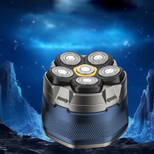 TEMU 남성용 USB 충전식 회전 면도기, 1400mAh 리튬 배터리, 빠른 Type-C 충전, LED 디스플레이, 6날 부유 헤드, 흠집이나 자극 없음, 젖/건식 사용, 장시간 지속되는 전력, 이상적인 선물