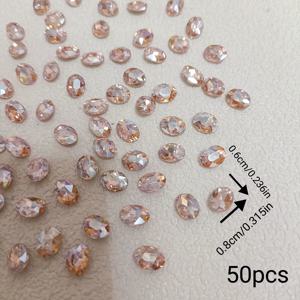 TEMU DIY 공예용 50개 K9 유리 라인스톤 - 댄 모양, 베개 모양, 0.5cm/0.375in, 네일 아트, 주얼리 만들기, 패션 액세서리, 홈 데코용 반짝이는 핑크 컷 젬 | 반짝이는 장식 | 무지개 빛깔 마감