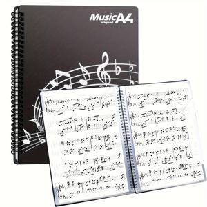 TEMU 악보 폴더, 40 슬리브 80 페이지 PP 소재 악보 바인더, 직접 작성 변경 및 페이지, 레터 사이즈 8..7인치에 적합, 합창단 밴드 오케스트라용 악보 홀더