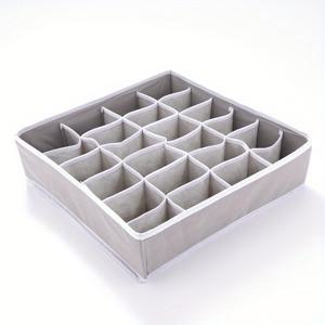 TEMU 양말 및 속옷용 24셀 접이식 부직포 수납 정리함 – 회색 패브릭 옷장 서랍 분리대, 접이식 디자인으로 옷장 정리 및 공간 절약 가정용 수납에 완벽, 옷 정리 수납함