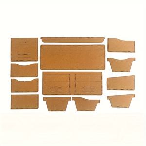 TEMU DIY 가죽 공예 지갑 템플릿 세트, 범용 짧은 2단 카드 홀더 패턴, 수제 클래식 남성 지갑을 위한 판지 스텐실 키트, 공예 도구 및 액세서리