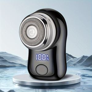 TEMU 남성용 전기 면도기, USB 충전, 디지털 디스플레이 기능, 소형 및 휴대용, 출장에 적합, 남성용 휴일 선물