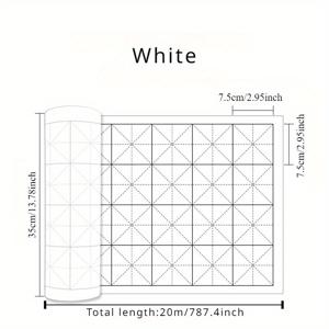 TEMU 20미터 두께의 그리드 라인이 있는 캘리그라피 연습용 쌀 종이 - 반생 베이지 & 화이트 종이, 붓글씨 쓰기, 예술적 창작, 기하학적 디자인용, 중국 쌀 종이|캘리그라피