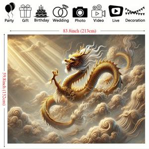 TEMU 1pc 장엄한 황금 용 구름 태피스트리, 폴리에스테르 벽걸이 원단, 거실 침실 사무실 가정 장식/야외 장식/방 장식/파티 장식, 축제 선물, 전원 필요 없음