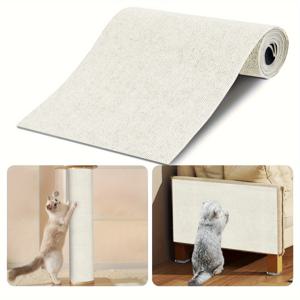TEMU 1pc WhiskerWonders 폴리에스터 고양이 스크래칭 매트 - 벽 및 가구용 자체 접착식 내구성 펠트 스크래치 패드, 모든 고양이용 다중 크기 팩