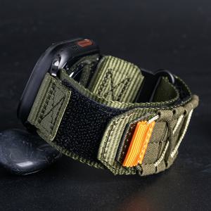 TEMU VWAR 견고한 나일론 스포츠 루프 시계 밴드는 for apple Watch Ultra 2, Series 10/9/8/7/SE/6/5/4/3/2/1/Ultra와 호환됩니다 - 조절 가능, 비방수, 배치형 걸쇠, 배터리 필요 없음