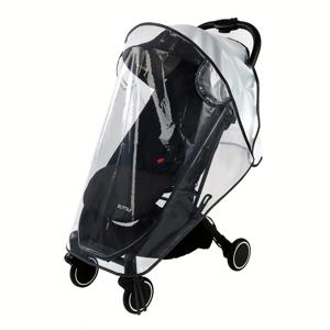 TEMU 1pc 유니버설 통기성 유모차 레인 커버 - 통풍구가 있는 플라스틱 날씨 실드, 방풍, 방수, 햇빛, 먼지, 눈 보호 및