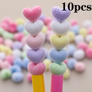 TEMU DIY 공예용 아크릴 하트 모양 장식 비즈, 6/10 혼합 색상 팩, 18.3mm 플러시 러브 비즈, 펜 장식, 브레이슬릿, 목걸이, 귀걸이, 핸드폰 장식, 열쇠고리, 가방 액세서리용.