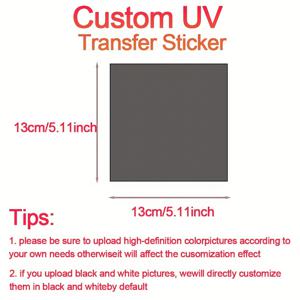 TEMU 1개 맞춤형 UV DTF 전사 스티커 금속/유리/자동차/컵용, 개인화된 로고/이미지/텍스트 3D UV 자체 접착 스테레오 데칼