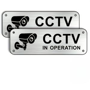TEMU 2개 알루미늄 CCTV 감시 표지판 - UV 보호, 보안 카메라 경고판, 튼튼한 재질, 개인 재산 보호용, 가정 및 비즈니스 보안 시스템에 이상적|홈캠