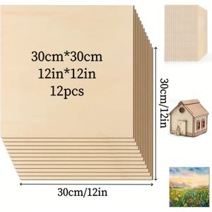 TEMU 12/10/5개 팝러 버치 합판 12x12인치 - DIY, 그림 그리기, 레이저 커팅, 우드 버닝 및 CNC 프로젝트용 매끄러운 표면 공예 목재
