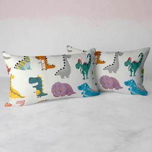 TEMU 카툰 스타일 베개 커버 공룡 패턴 소파 쿠션 커버 거실 및 침실에 적합 45*45cm 50*30cm 베개 삽입물 없음 2개/1개