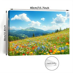 TEMU 꽃의 행복, 매력적인 꽃의 바다 캔버스 벽 예술 프린트 - 거실, 침실 & 주방 장식에 완벽 | 사랑하는 사람을 위한 이상적인 크리스마스 선물 | 11.8x15.7인치 목재 프레임 아트워크, 방 장식에 완벽